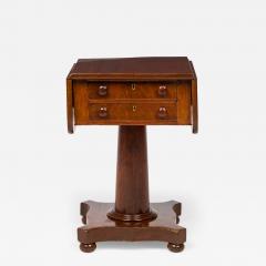 American Empire Mahogany Drop Leaf Two Drawer Bedside End Table - 4186390