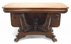 American Empire Mahogany Flip Top Console Table - 1428645