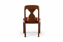 American Empire Style Gold Red Stripe Upholstered Wooden Dining Side Chairs - 4170142