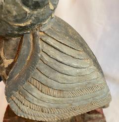 American Folk Art Hand Crafted Wooden Owl Statuette 15 tall - 4793096