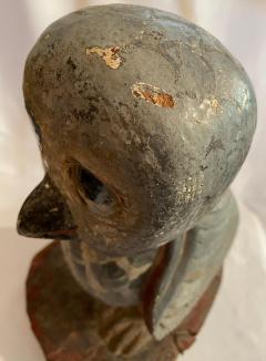 American Folk Art Hand Crafted Wooden Owl Statuette 15 tall - 4793098