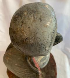 American Folk Art Hand Crafted Wooden Owl Statuette 15 tall - 4793115