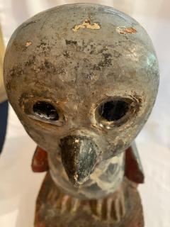American Folk Art Hand Crafted Wooden Owl Statuette 15 tall - 4793116