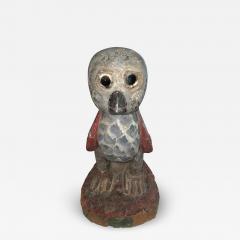 American Folk Art Hand Crafted Wooden Owl Statuette 15 tall - 4793197
