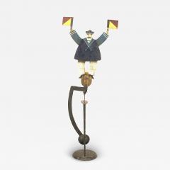 American Folk Art Painted Iron Sailor Decoration - 4263219