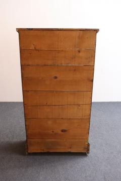 American Folk Art Painted Pine Teal Bookcase on Casters with Removable Shelves - 4365671