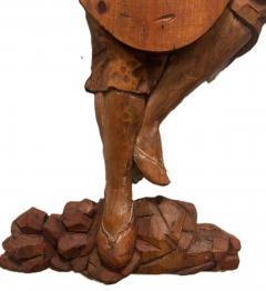American Folk Art stripped pine wall plaque of a 19th Century musician - 4635534