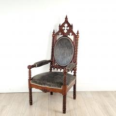 American Gothic Large Armchair circa 1870 - 3687723