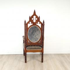 American Gothic Large Armchair circa 1870 - 3687726