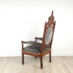 American Gothic Large Armchair circa 1870 - 3687727