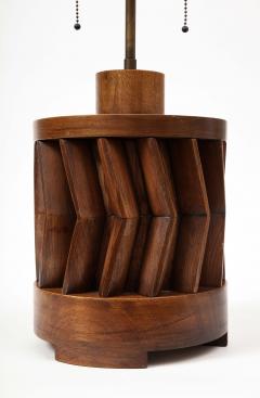 American Hand Made Walnut Table Lamp USA c 1950 - 4100391