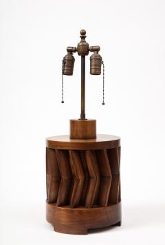 American Hand Made Walnut Table Lamp USA c 1950 - 4100393