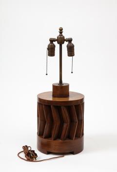 American Hand Made Walnut Table Lamp USA c 1950 - 4100394