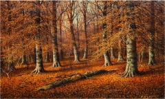 American Landscape Painting of Beech Woods in Autumn by William Snyder - 4491177