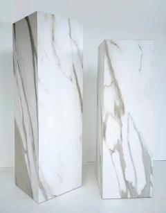 American Made Porcelain 36 Tall Pedestal in Faux Variegated Marble - 3896337