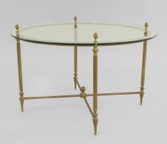 American Mid 20th Century Brass Round Coffee Table - 447279