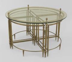 American Mid 20th Century Brass Round Coffee Table - 447282