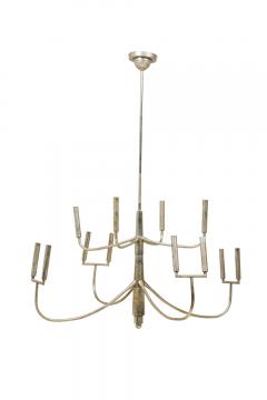 American Mid Century 12 Light 8 Arm Polished Silver Chandelier - 4161913