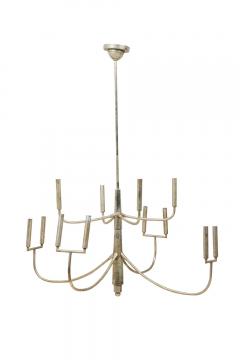 American Mid Century 12 Light 8 Arm Polished Silver Chandelier - 4161914
