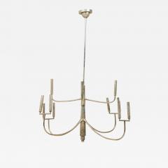 American Mid Century 12 Light 8 Arm Polished Silver Chandelier - 4167594
