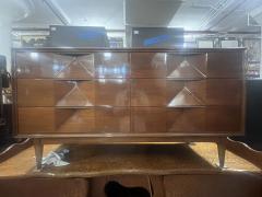 American Mid Century 6 Drawer Diamond Front Dresser - 4633709