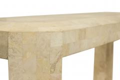 American Mid Century Beige Tessellated Hardstone Console Table - 1379296