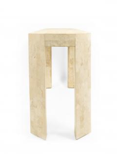 American Mid Century Beige Tessellated Hardstone Console Table - 1379297
