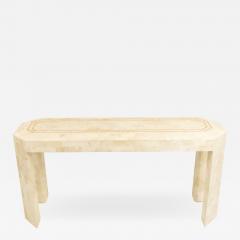 American Mid Century Beige Tessellated Hardstone Console Table - 1384306