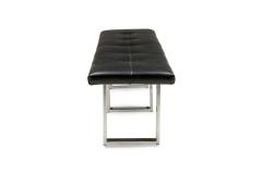American Mid Century Black Tufted Faux Leather Bench - 4664331