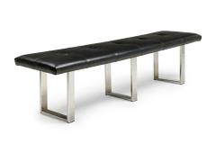 American Mid Century Black Tufted Faux Leather Bench - 4664332