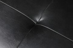 American Mid Century Black Tufted Faux Leather Bench - 4664334