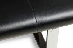 American Mid Century Black Tufted Faux Leather Bench - 4664335