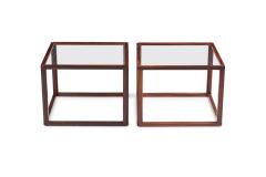 American Mid Century Brazilian Rosewood Open Frame Cube Occasional Tables - 4171492