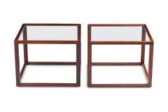 American Mid Century Brazilian Rosewood Open Frame Cube Occasional Tables - 4171494