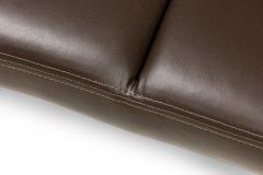 American Mid Century Brown Channel Tufted Leather Bench - 4667769