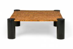 American Mid Century Enameled Black and Brown Low Coffee Table - 4171508