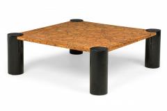 American Mid Century Enameled Black and Brown Low Coffee Table - 4171509
