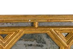 American Mid Century Gilt Wall Mirror with Geometric Frame - 4650193