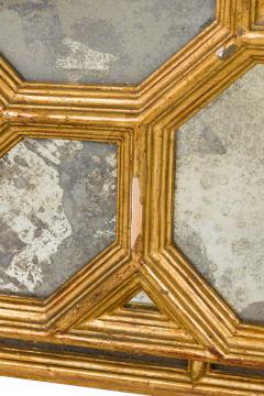 American Mid Century Gilt Wall Mirror with Geometric Frame - 4650194