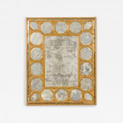 American Mid Century Gilt Wall Mirror with Geometric Frame - 4700112