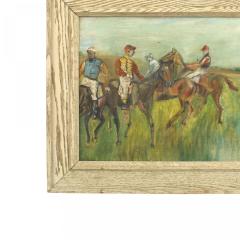 American Mid Century Horse Jockey Painting - 4514977