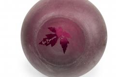 American Mid Century Large Red Glass Vase With Leaf Designs - 4674435