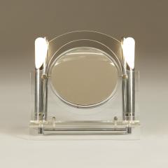 American Mid Century Lucite and chrome dressing table mirror with lights - 3146459