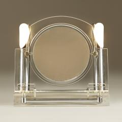 American Mid Century Lucite and chrome dressing table mirror with lights - 3146460