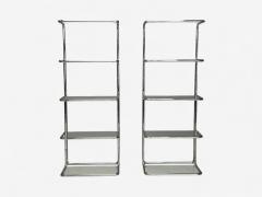 American Mid Century Modern Chrome Glass Etageres United States 1970s - 4223960