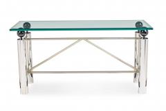 American Mid Century Modern Chrome and Glass Console Table Brueton 1960s - 4171531
