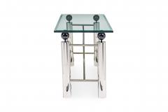 American Mid Century Modern Chrome and Glass Console Table Brueton 1960s - 4171532