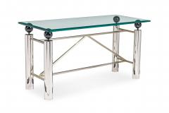 American Mid Century Modern Chrome and Glass Console Table Brueton 1960s - 4171533