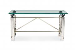 American Mid Century Modern Chrome and Glass Console Table Brueton 1960s - 4171534