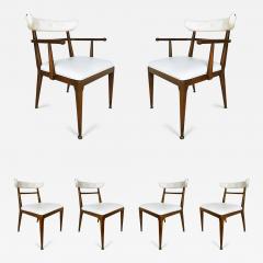 American Mid Century Modernist Dining Chairs Set of 6 2 Arms 4 Sides - 3514517